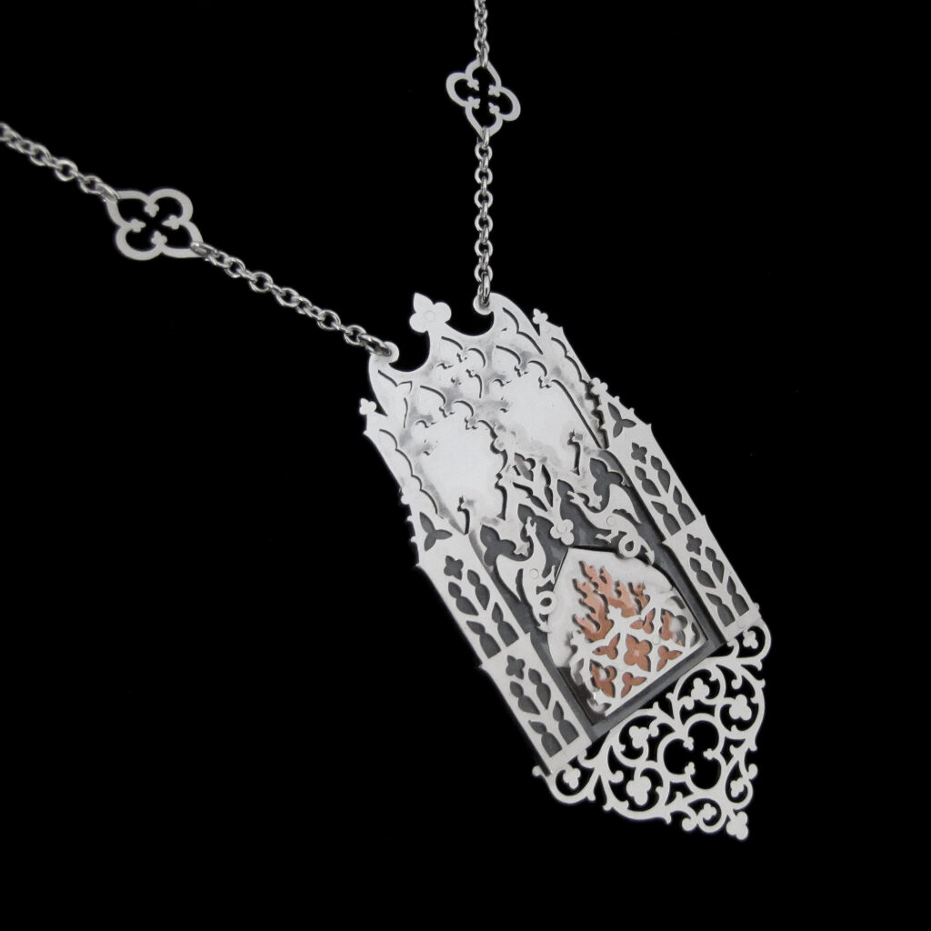 gothic fireplace necklace-6